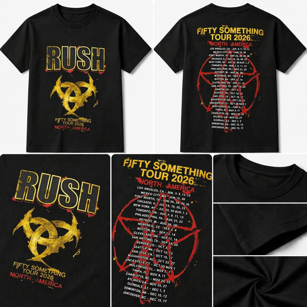 To Honor Rush Fifty Something Tour 2026 North America Official Concert Poster T-Shirt