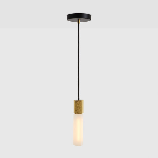 Basalt Single Pendant in Brass