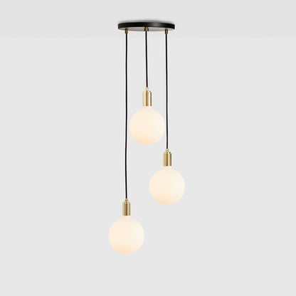 Triple Pendant in Brass + Sphere IV