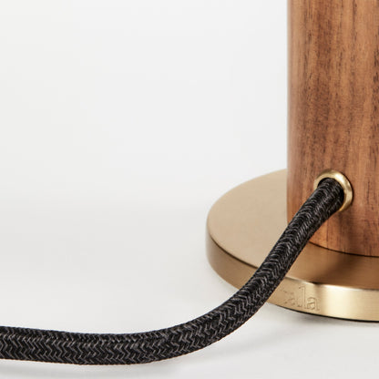 Knuckle Table Lamp in Walnut + Oblo