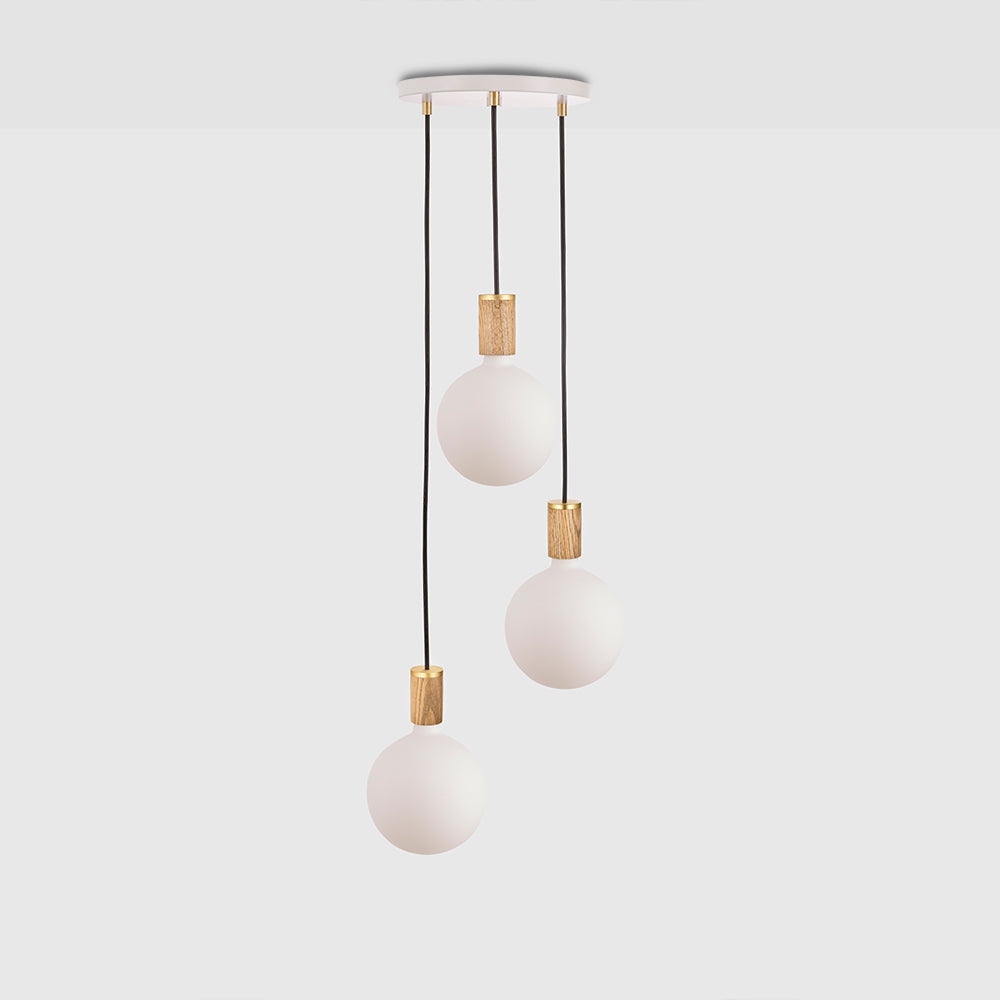 Triple Pendant in Oak + Sphere IV