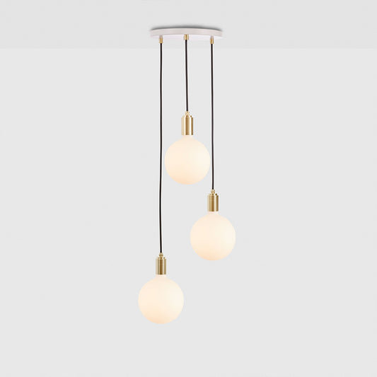 Triple Pendant in Brass + Sphere IV