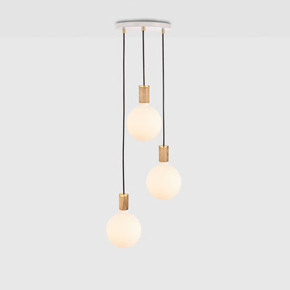 Triple Pendant in Oak + Sphere IV