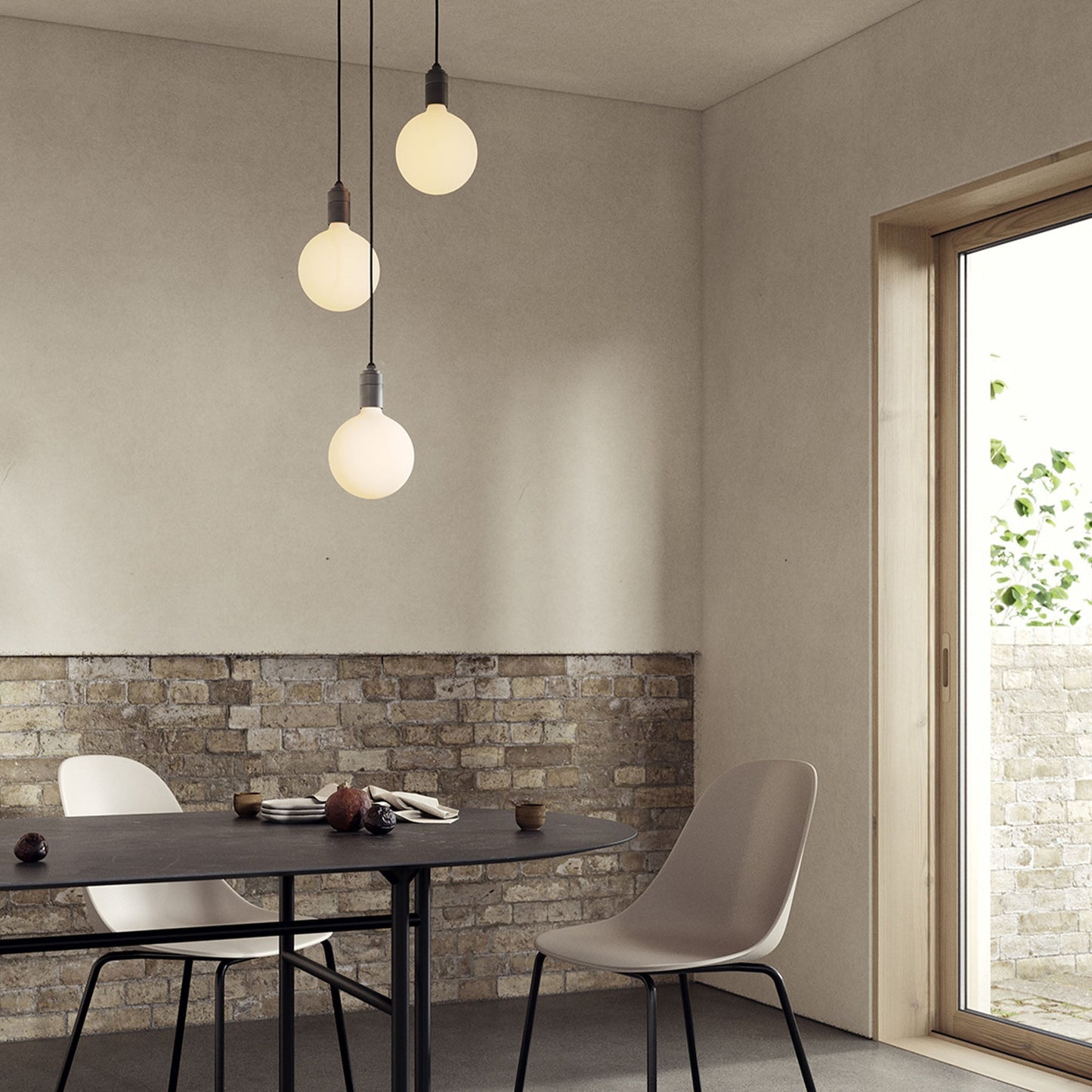 Triple Pendant in Graphite + Sphere IV